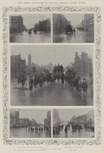 La grande tempête de pluie en Irlande, Belfast sous l