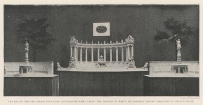 Le Kaiser et les fontaines de Berlin illustrant des contes de fées, les dessins auxquels Sa Majesté Impériale s