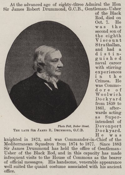 Le défunt Sir James R Drummond, GCB - English Photographer