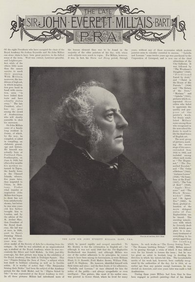 Feu Sir John Everett Millais, nécrologies - English Photographer