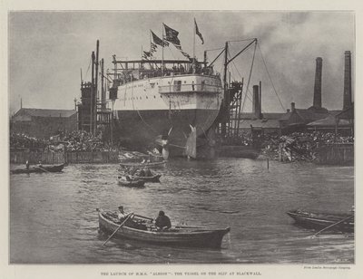 Le lancement du HMS Albion, le navire sur la cale à Blackwall - English Photographer