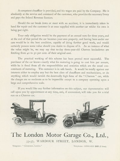 La London Motor Garage Co - English Photographer