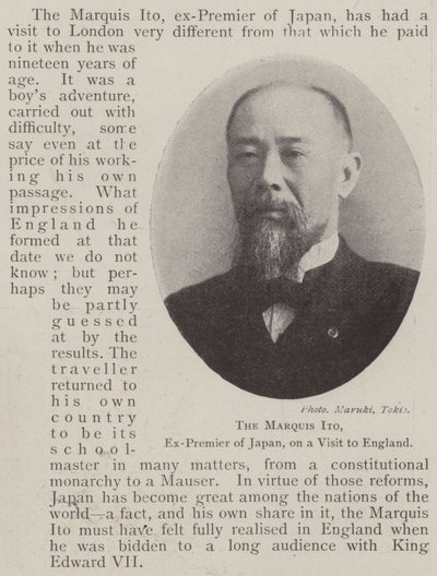 Le marquis Ito, ex-premier ministre du Japon, en visite en Angleterre - English Photographer