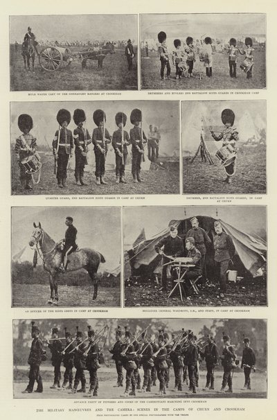 Les manœuvres militaires et la caméra, scènes dans les camps de Churn et Crookham - English Photographer