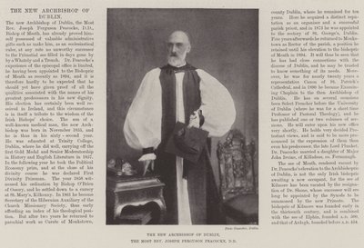 Le nouvel archevêque de Dublin, le très révérend Joseph Ferguson Peacocke, DD - English Photographer