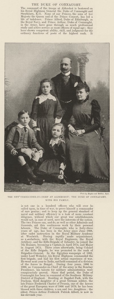 Le nouveau commandant en chef à Aldershot, le duc de Connaught, avec sa famille - English Photographer