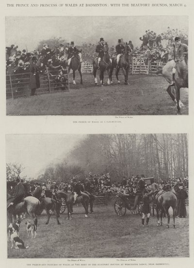 Le prince et la princesse de Galles à Badminton, avec les chiens de Beaufort, 4 mars - English Photographer