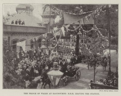 Le Prince de Galles à Eastbourne, SAR quittant la gare - English Photographer