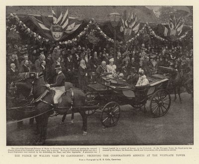 La visite du prince de Galles à Canterbury, recevant l