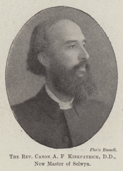 Le révérend chanoine A F Kirkpatrick, DD, nouveau maître de Selwyn - English Photographer