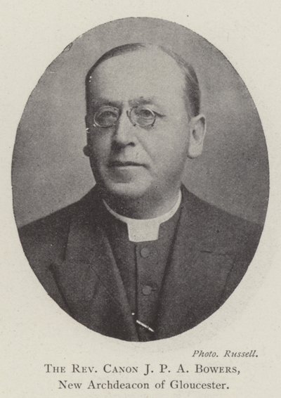 Le Révérend Chanoine J P A Bowers, nouveau archidiacre de Gloucester - English Photographer