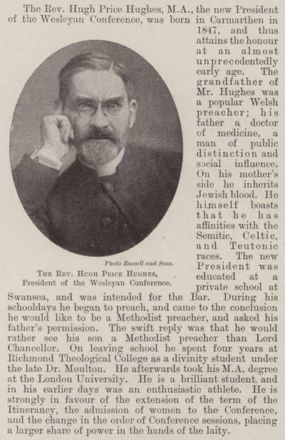 Le révérend Hugh Price Hughes, président de la conférence wesleyenne - English Photographer
