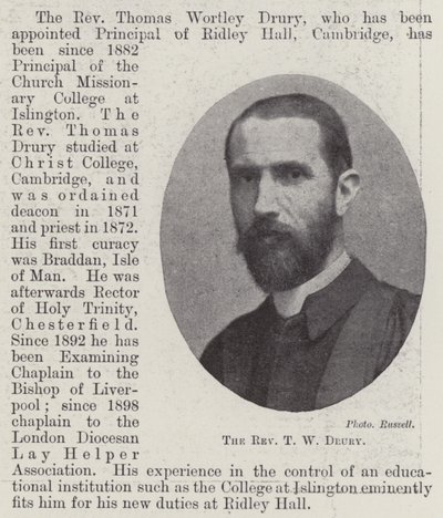 Le révérend T W Drury - English Photographer