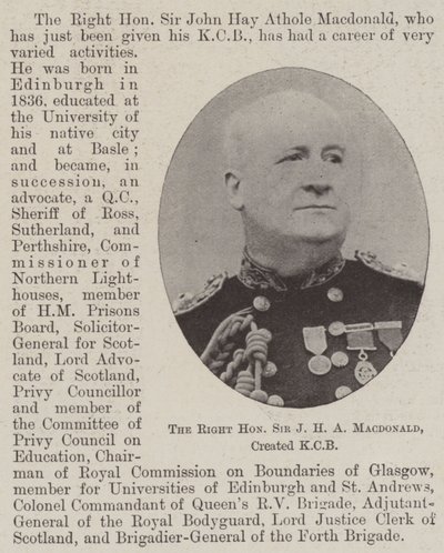Le très honorable Sir J H A Macdonald, créé KCB - English Photographer