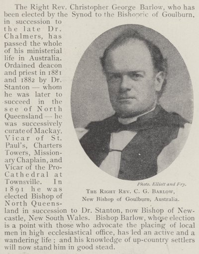 Le Très Révérend C G Barlow, nouveau évêque de Goulburn, Australie - English Photographer