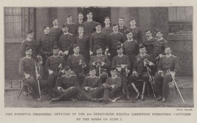 Les prisonniers de Roodeval, officiers de la 4e milice du Derbyshire (Sherwood Foresters) capturés par les Boers le 7 juin - English Photographer