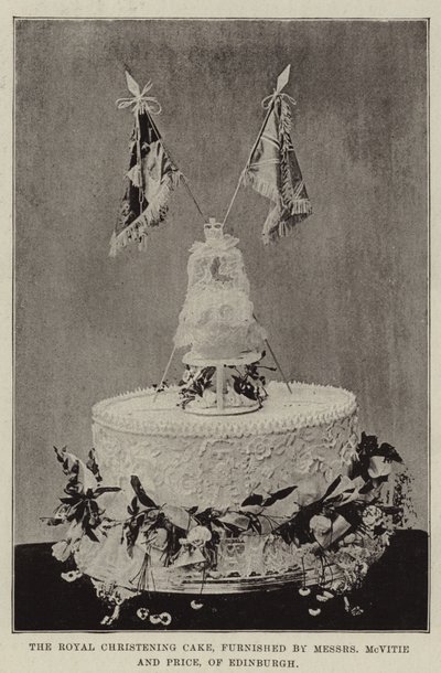 Le gâteau de baptême royal, fourni par Messers McVitie et Price, d