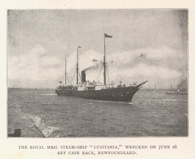 Le paquebot royal Lusitania, naufragé le 26 juin au large de Cape Race, Terre-Neuve - English Photographer