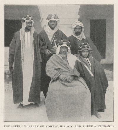 Le Sheikh Mubarak de Koweït, son fils et trois assistants - English Photographer
