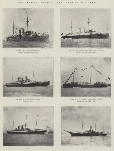 La guerre hispano-américaine, navires de guerre espagnols - English Photographer