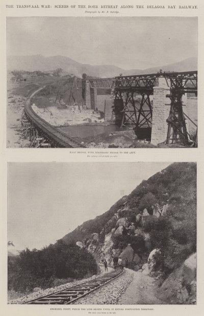 La guerre du Transvaal, scènes de la retraite des Boers le long du chemin de fer de la baie de Delagoa - English Photographer