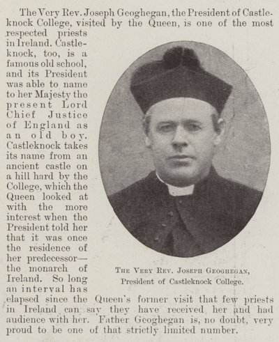 Le Très Révérend Joseph Geoghegan, Président du Collège de Castleknock - English Photographer