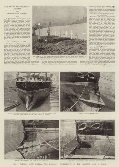 La cour martiale de Victoria, le Camperdown endommagé dans le dock de Somerset à Malte - English Photographer