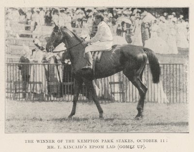 Le gagnant des Kempton Park Stakes, 11 octobre, Epsom Lad de M. T Kincaid (Gomez en selle) - English Photographer