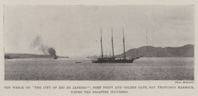 Le naufrage de la ville de Rio de Janeiro, Fort Point et Golden Gate, port de San Francisco, où le désastre s