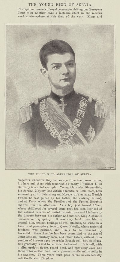 Le jeune roi Alexandre de Serbie - English Photographer