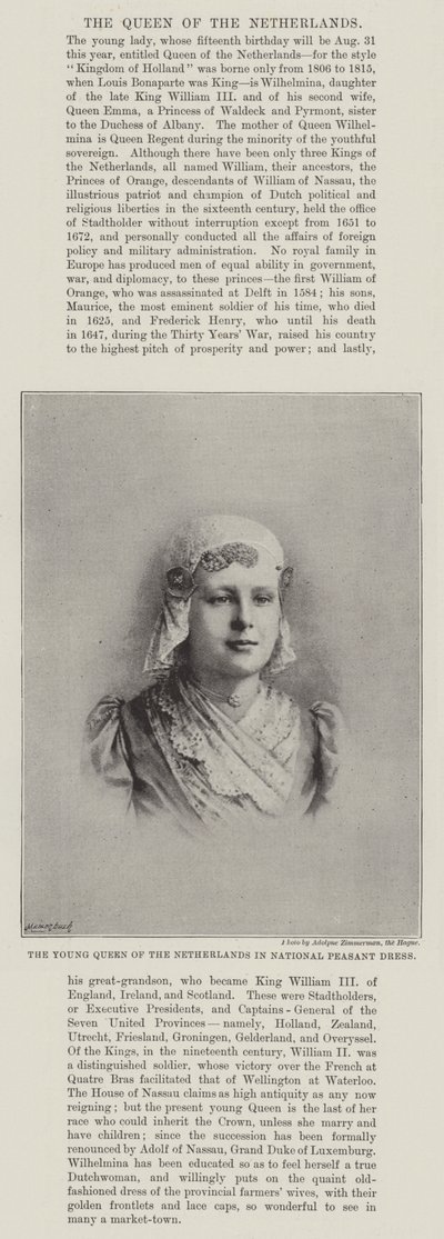 La jeune reine des Pays-Bas en costume paysan national - English Photographer