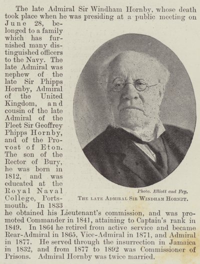 Le défunt amiral Sir Windham Hornby - English Photographer