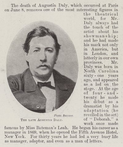 Le défunt Augustin Daly - English Photographer