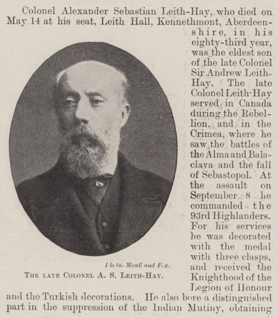 Feu Colonel A S Leith-Hay - English Photographer