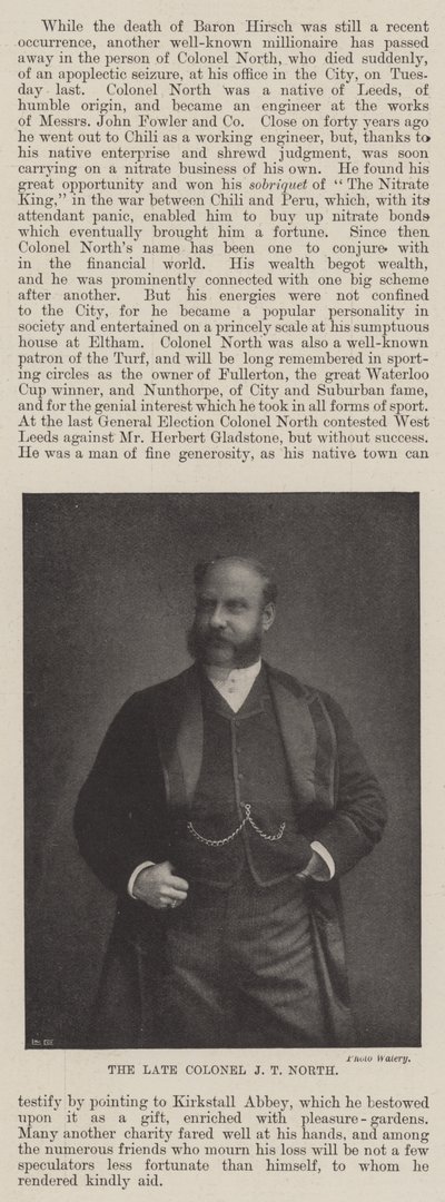 Feu le colonel J T North - English Photographer