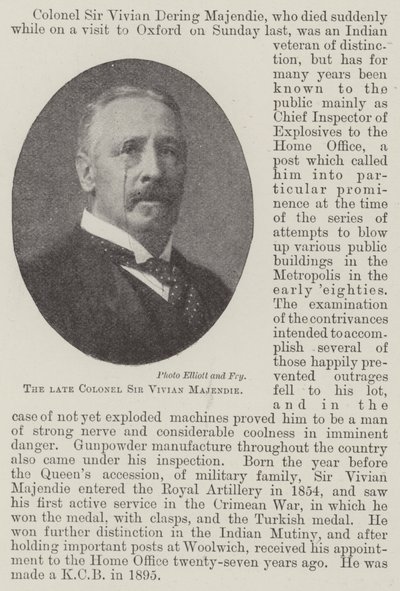 Le défunt colonel Sir Vivian Majendie - English Photographer