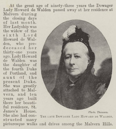 La défunte Dowager Lady Howard de Walden - English Photographer