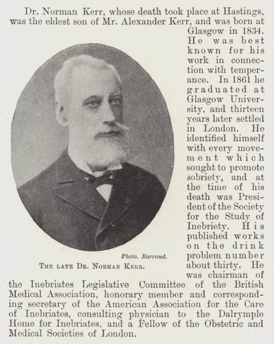Le défunt Dr Norman Kerr - English Photographer