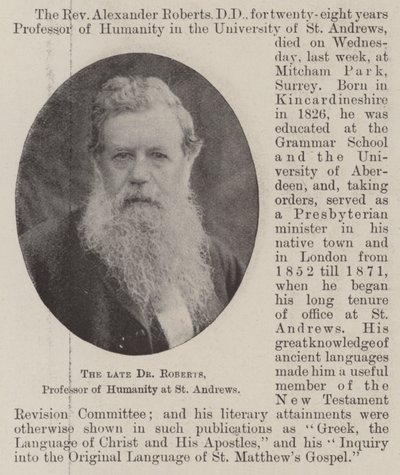 Feu Dr Roberts, Professeur d