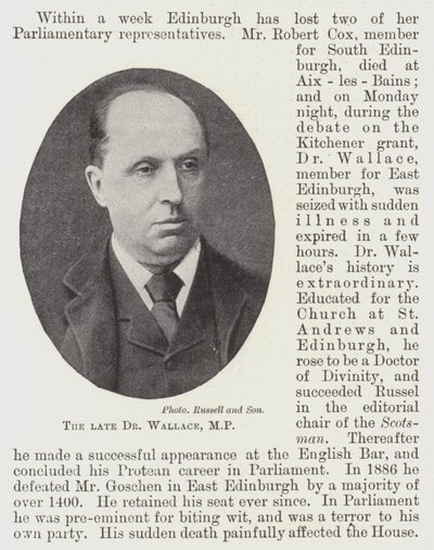 Le défunt Dr Wallace, MP - English Photographer