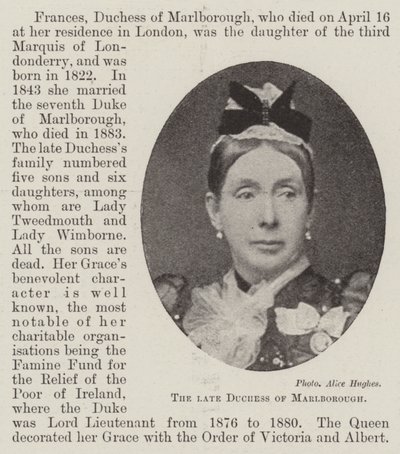 Feu la duchesse de Marlborough - English Photographer