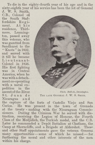 Feu le général J W S Smith - English Photographer