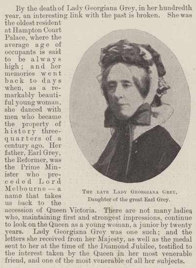 Feu Lady Georgiana Grey, fille du grand Earl Grey - English Photographer