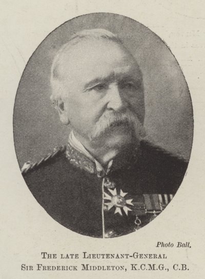 Feu le lieutenant-général Sir Frederick Middleton - English Photographer