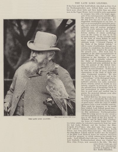 Feu Lord Lilford - English Photographer