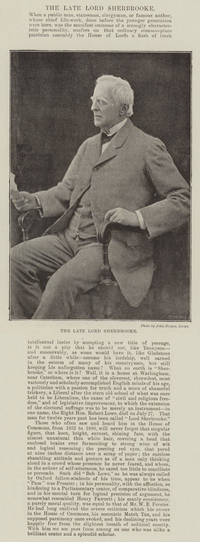 Feu Lord Sherbrooke - English Photographer
