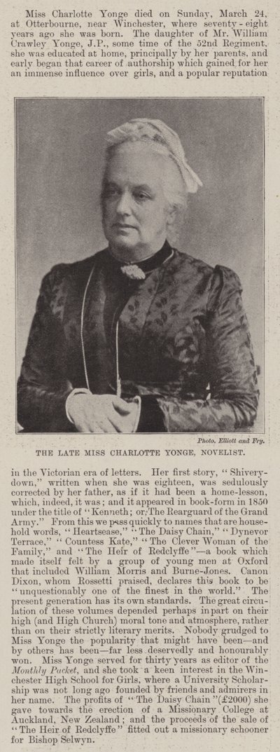 Feu Mlle Charlotte Yonge, Romancière - English Photographer