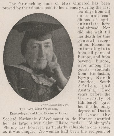 Feu Mlle Ormerod, entomologiste et docteur honoris causa en droit - English Photographer