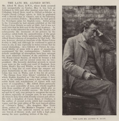 Feu M. Alfred W Hunt - English Photographer