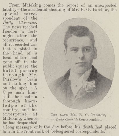 Feu M. E G Parslow, correspondant du Daily Chronicle - English Photographer
